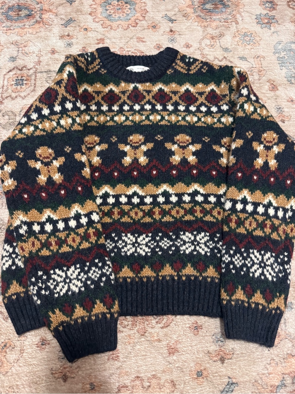 Kids Zara Fair Isle Sweater with Gingerbread